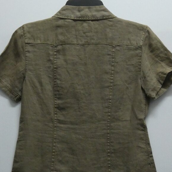 NWT Tommy Bahama Elephant Tan Two Palms 100% Linen Button Shirt Size XS - Picture 5 of 5